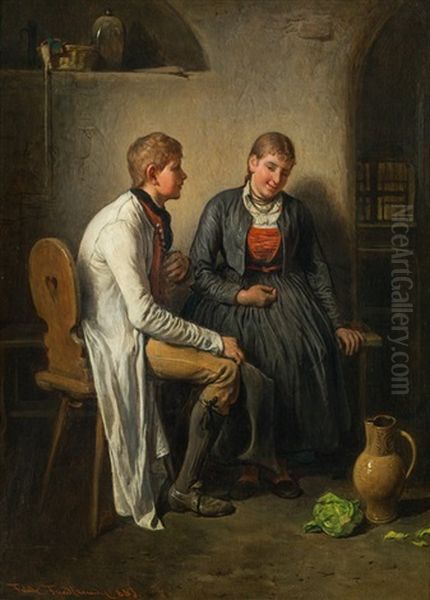 Young Couple by Friedrich V. Malheim Friedlaender
