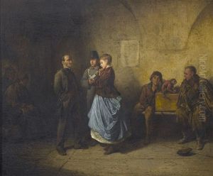 Interieur Mit Wartenden Und Einem Affen Interieur Mit Wartenden Und Einem Affen