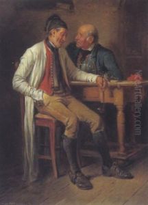 In Gemutlichem Gesprach by Friedrich V. Malheim Friedlaender