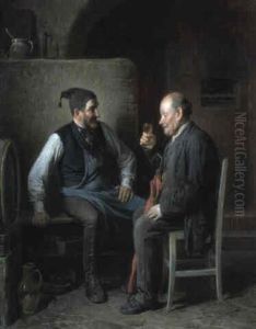 Die Weinprobe (the Wine Tasting) by Friedrich V. Malheim Friedlaender