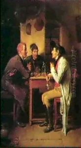 Wirtshausszene by Friedrich V. Malheim Friedlaender