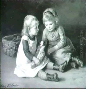To Sma Piger Der Leger Med En Dukke by Hedwig Edle von Malheim Friedlaender