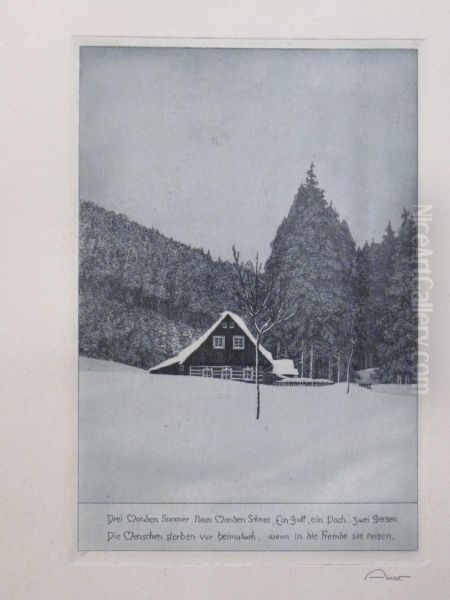 Winterlandschaft, Mit Devise Unter Dem Bild - view 1
