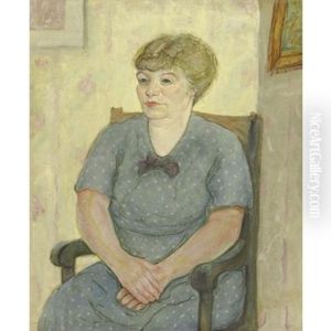Portrait Of A Seated Woman In Blue by Arnold Aaron Friedman