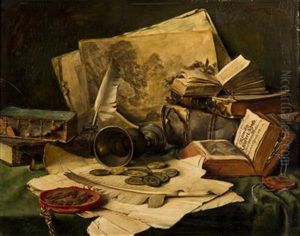 Still Life With Books by Caroline Therese Friedrich