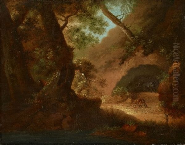 Wolfe Im Wald Vor Einer Hohle (wolfsschlucht) - view 1