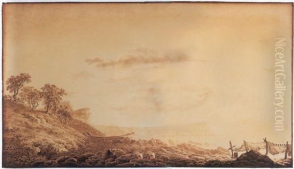 Blick Auf Arkona Mit Aufgehendem Mond Und Netzen - view 1