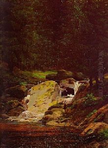 Tannenwald Mit Wasserfall by Caspar David Friedrich