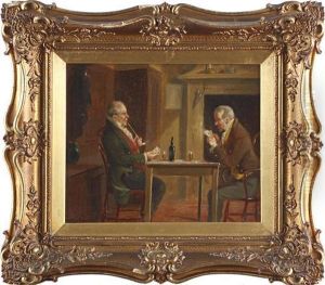 Two Gentelmen In An Interior, And Another Similar by Alexander Austen