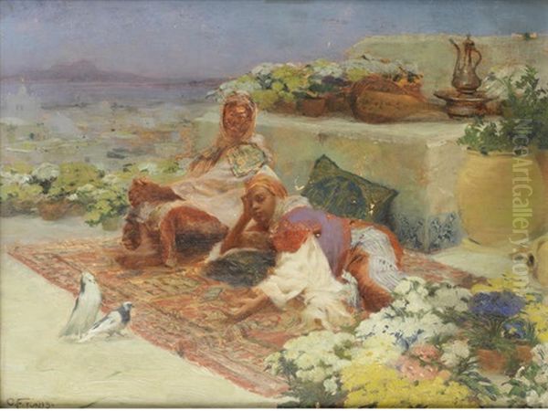 Figures Reclining On A Terrace, Tunis - view 1