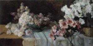 Stilleben Mit Rosen, Flieder Und Azalee