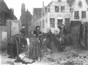 Die Streitenden Lumpensammlerinnen by Ernestine Friedrichsen