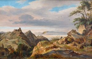 A Rhine Landscape by Bernhard Fries