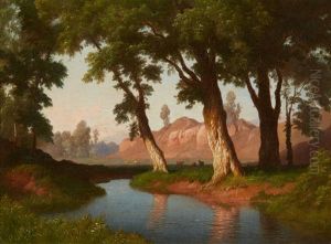 Wooded Landscape With A Stream thumbnail