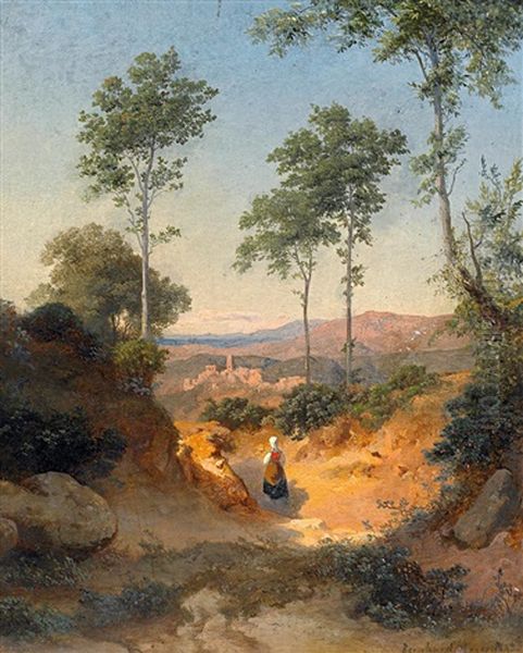 Weite Campagna-landschaft Mit Figurenstaffage - view 1