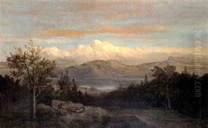 Romantische Gebirgslandschaft Mit See by Bernhard Fries