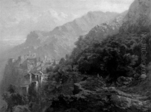 Gebirgslandschaft Mit Burg In Sudtirol - view 1