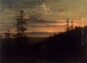 Abendstimmung Uber Dem Wald by Bernhard Fries