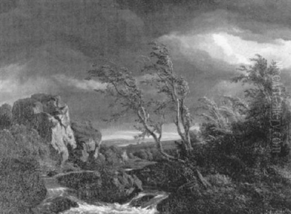 Gewitterstimmung Uber Felsiger Landschaft - view 1
