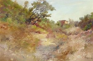 Houses On A Hill by Charles Arthur Fries