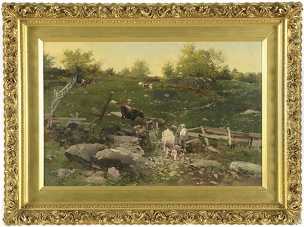 Untitled (rocky Pasture With Cattle And Rancher) - view 1