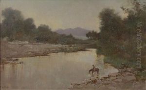 Early Morning Above San Diego Mission Dam by Charles Arthur Fries