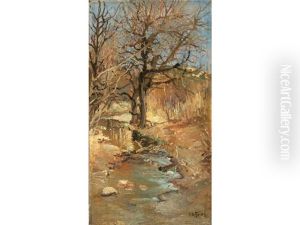 Autumn Landscape With Creek by Charles Arthur Fries
