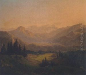 Bayerische Voralpenlanscshaft Mit Blick Auf Das Hochgebirge