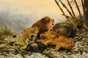 Lions In The Lagoon by Richard Bernhardt Louis Friese
