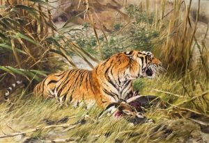 Tiger Mit Antilope by Richard Bernhardt Louis Friese