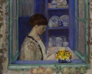 Mrs. Frieseke At The Kitchen Window by Frederick Carl Frieseke