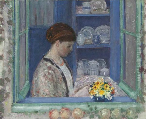 Sadie In Window (mrs. Frieseke At The Kitchen Window) - view 1