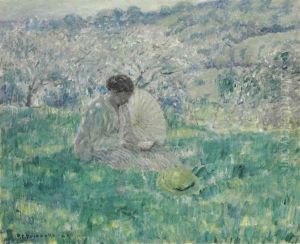 Spring (girl Reading) by Frederick Carl Frieseke
