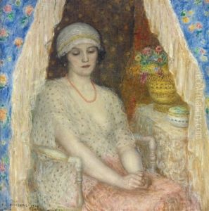 Blue Curtains by Frederick Carl Frieseke