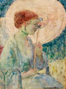 The Pink Parasol by Frederick Carl Frieseke