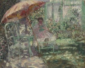 The Garden Parasol (preliminary Study) by Frederick Carl Frieseke