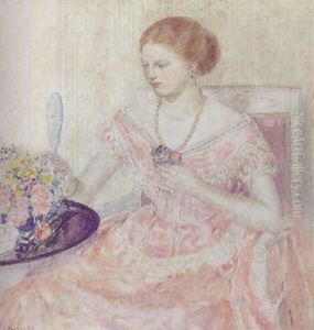 Woman With Mirror by Frederick Carl Frieseke