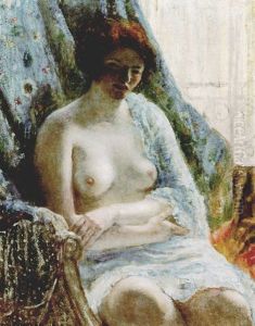 Nude In Blue Interior by Frederick Carl Frieseke
