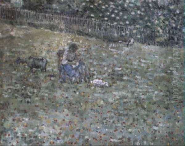 Woman And Goat - view 1