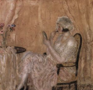 Woman Rouging Her Lips by Frederick Carl Frieseke
