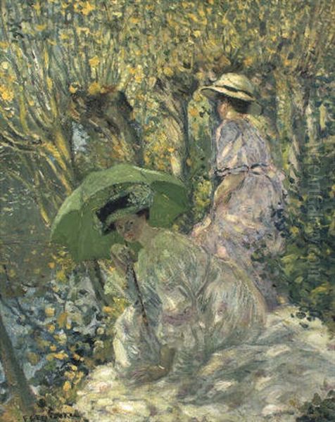 Deux Jeunes Filles Dans Un Jardin - view 1