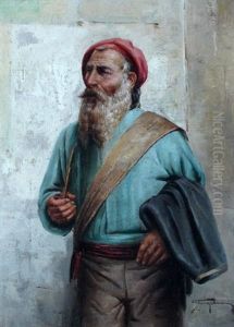 Neapolitan Fisherman With Pipe (+ Neapolitan Fisherman Smoking Pipe; 2 Works) by Raffaele Frigerio