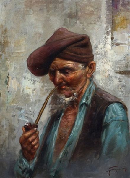 The Pipe Smoker (+ Old Man With Pipe; 2 Works) - view 1