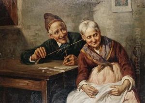 A Moment's Amusement (+ A Good Pipe; Pair) by Raffaele Frigerio