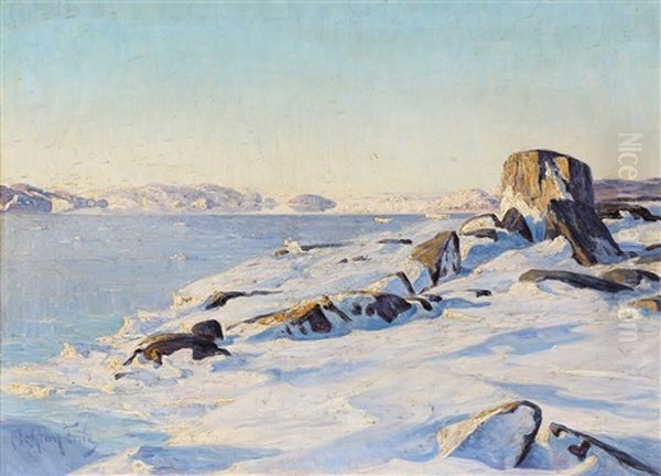 A Snow-covered Coastal Landscape In Greenland - view 1