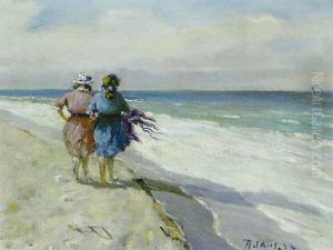 To Piger Pa Skagen Strand by Achton Friis