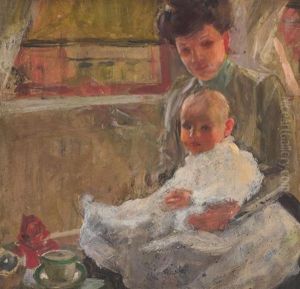 Mother And Child At Morning Tea