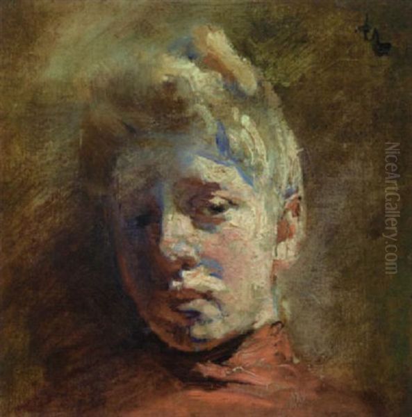 Blond Lady In Red (head Study) - view 1