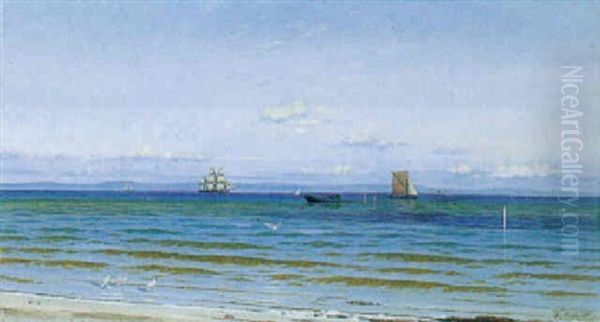 Klar Sommerdag Ven En Strand Mellem Oerne - view 1