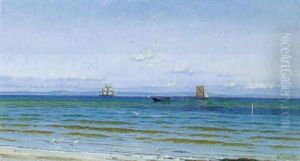 Klar Sommerdag Ven En Strand Mellem Oerne Klar Sommerdag Ven En Strand Mellem Oerne
